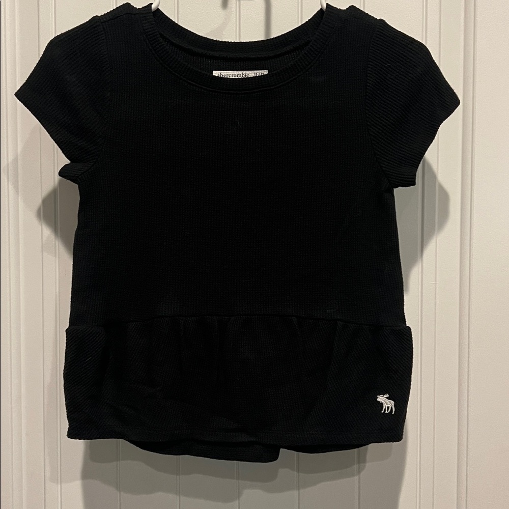 Abercrombie Kids Black Waffle Knit Top